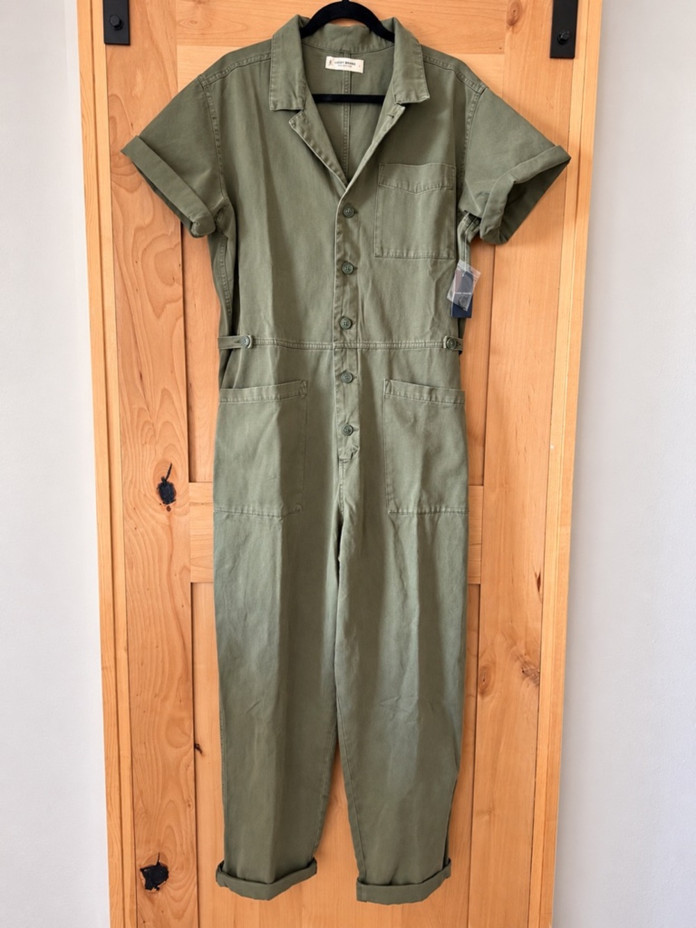 Lucky Brand Olive Green Utility Jumpsuit Coverall NWT Size L